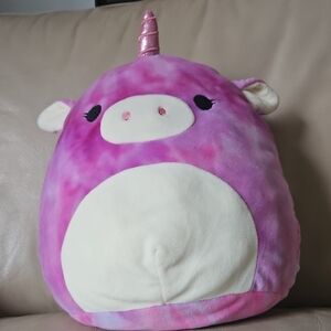 SQUISHMALLOWS pink And Purple Pig Unicorn Plush Toy 12"